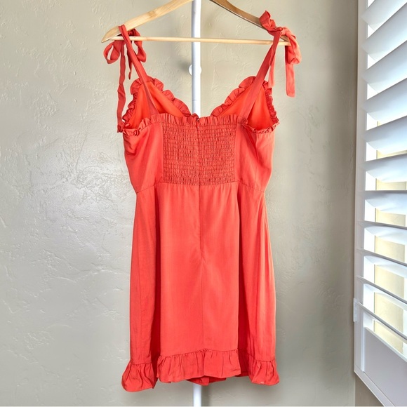 Lost + Wander Ruffle Mini Dress XS in Deep Orange - Picture 3 of 7